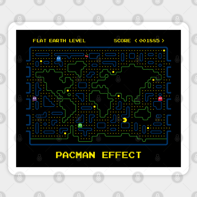 Flat Earth Pacman Effect Magnet by LanfaTees